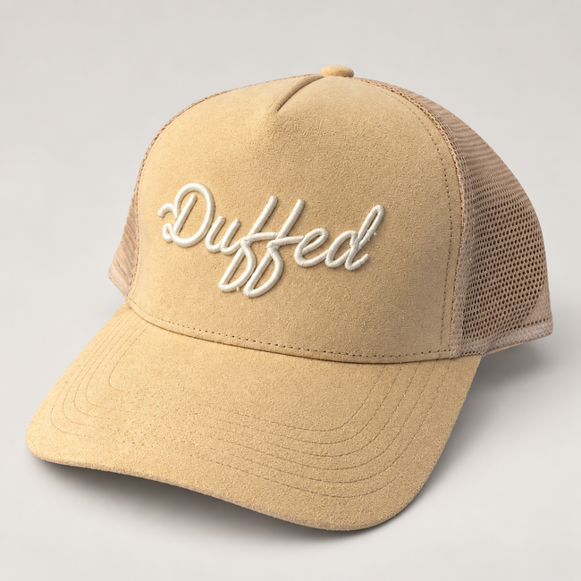 Duffed Dune Script Trucker — Sand product