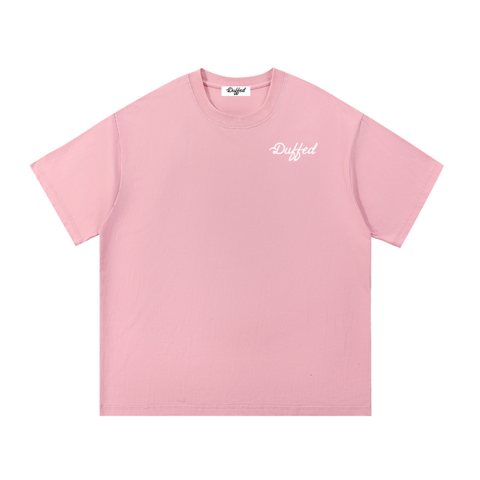 Duffed Essential Cotton T-Shirt — Pink — front product view