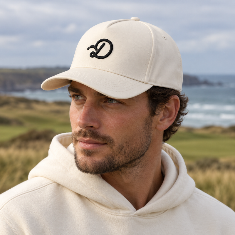 Duffed Chalk D — View 02 Cap — White lifestyle