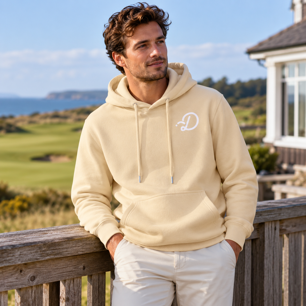 Duffed Classic Unisex Cotton Hoodie — Apricot — coastal golf lifestyle