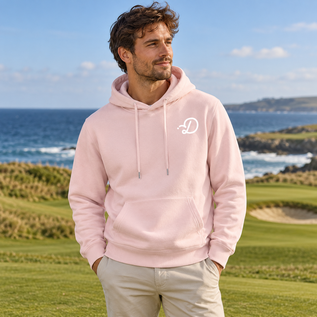 Duffed Classic Unisex Cotton Hoodie — Light Pink — coastal golf lifestyle