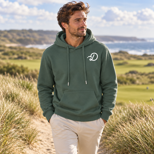 Duffed Classic Unisex Cotton Hoodie — Olive Green — coastal golf lifestyle