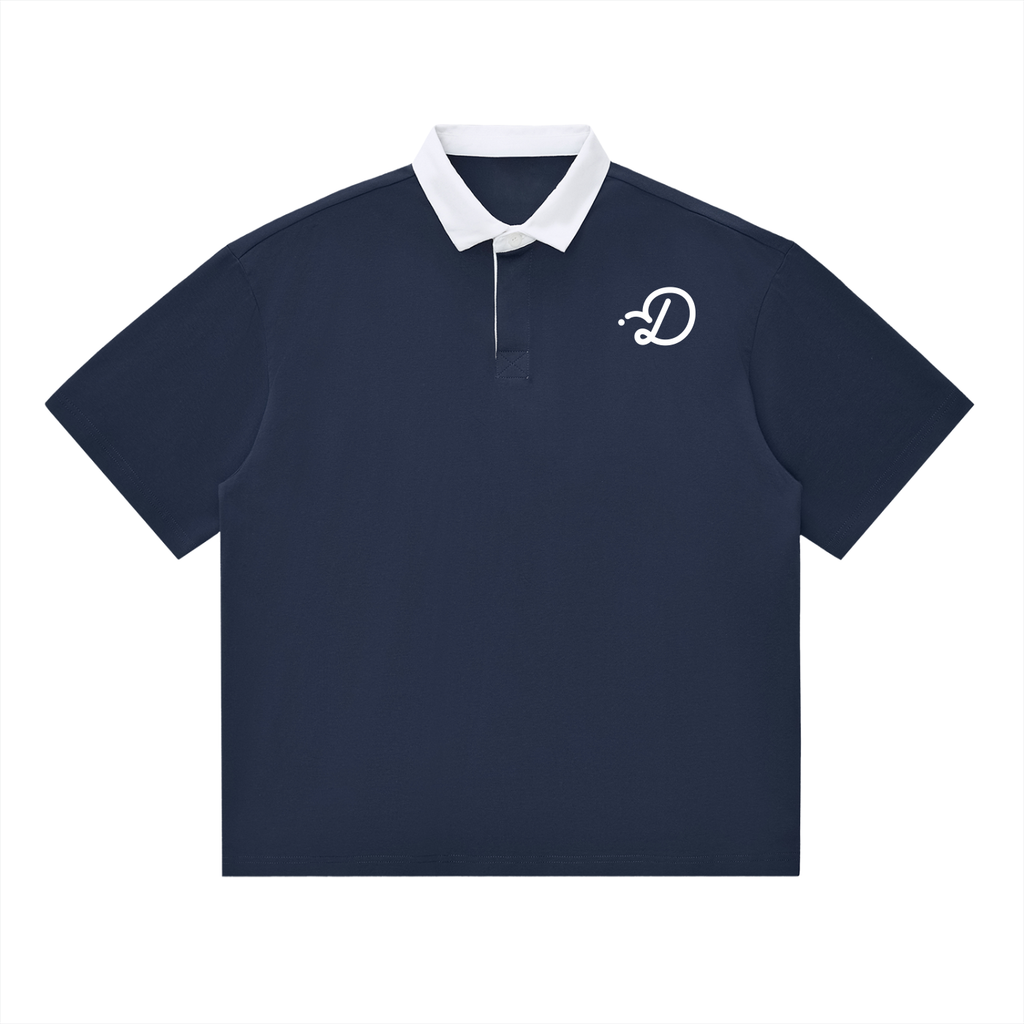 Duffed Essential Contrast Polo — Navy Blue — front product view