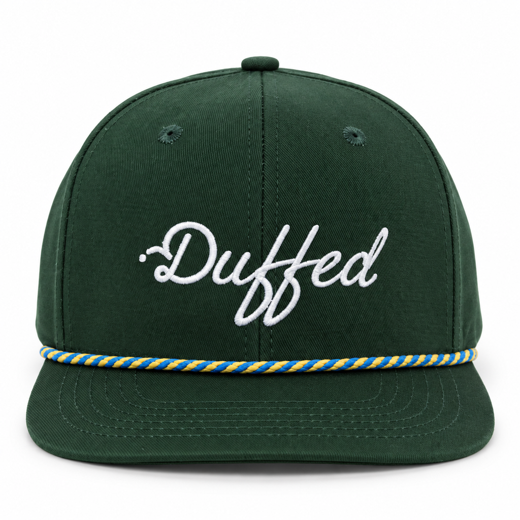 Duffed Fairway Script Rope Cap — front product view
