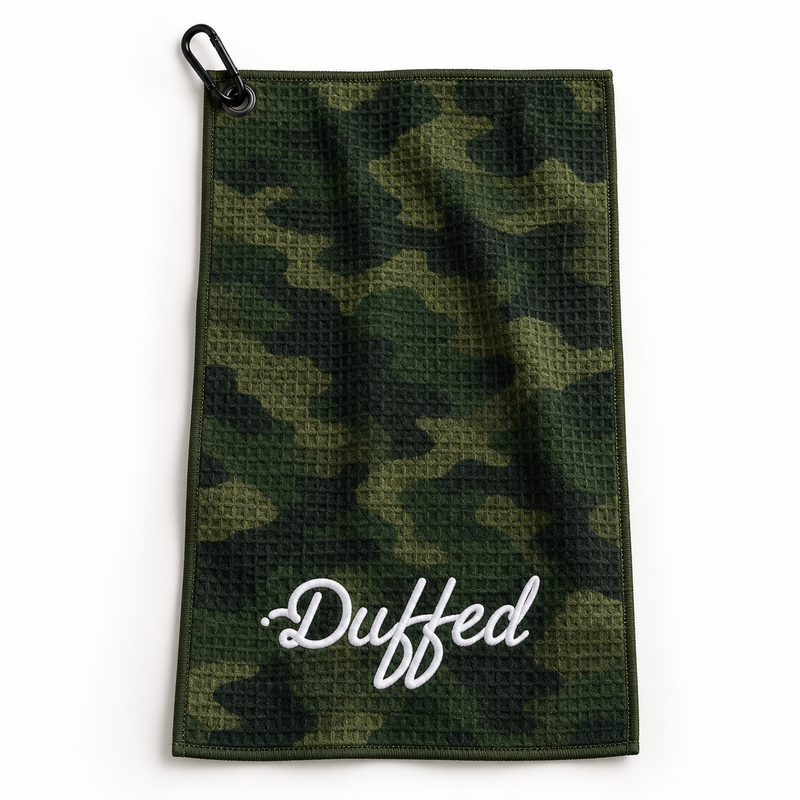 Duffed Golf Towel — Green Camo