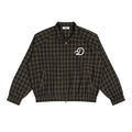 Duffed Links Plaid Track Jacket — front with white D chest logo