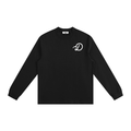 Duffed Mock Neck Sweatshirt — Black — front product view