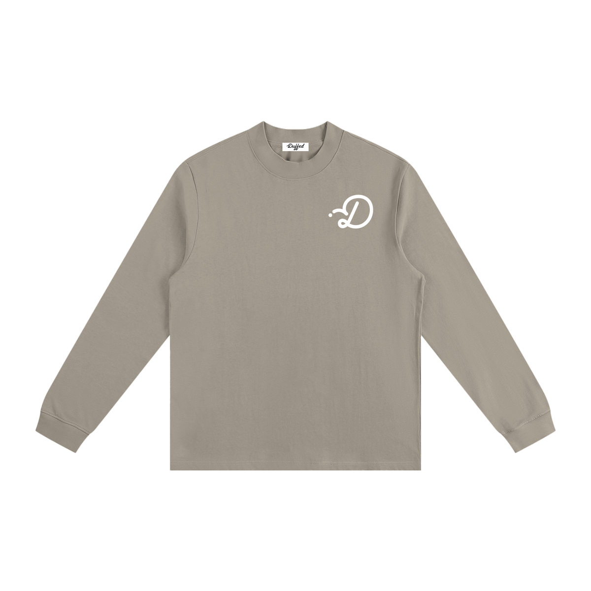 Duffed Mock Neck Sweatshirt — Dark Apricot — front product view