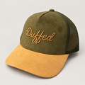 Duffed Olive & Ochre Script Trucker — Olive / Ochre product