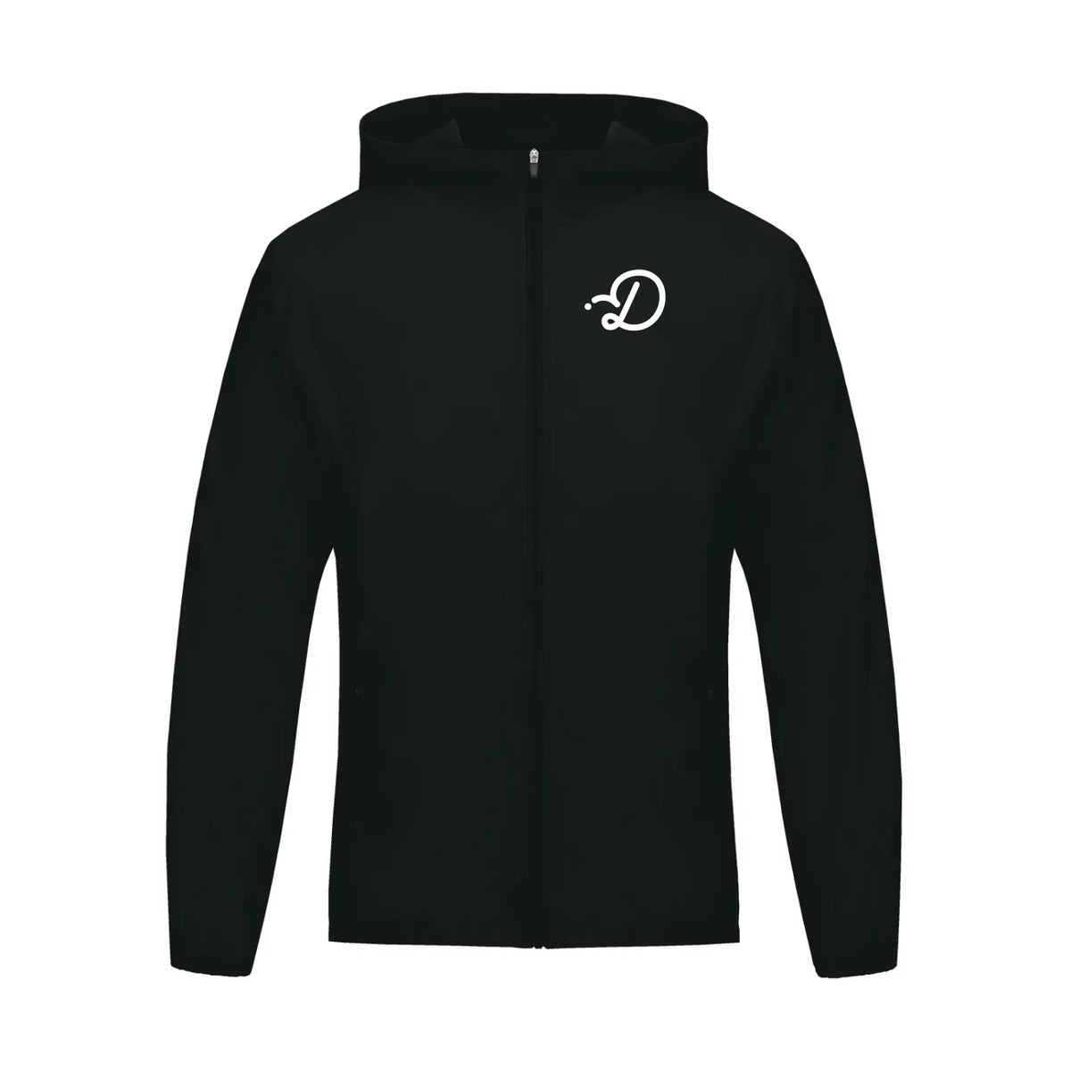 Duffed Onyx Hooded Sports Jacket — front product view