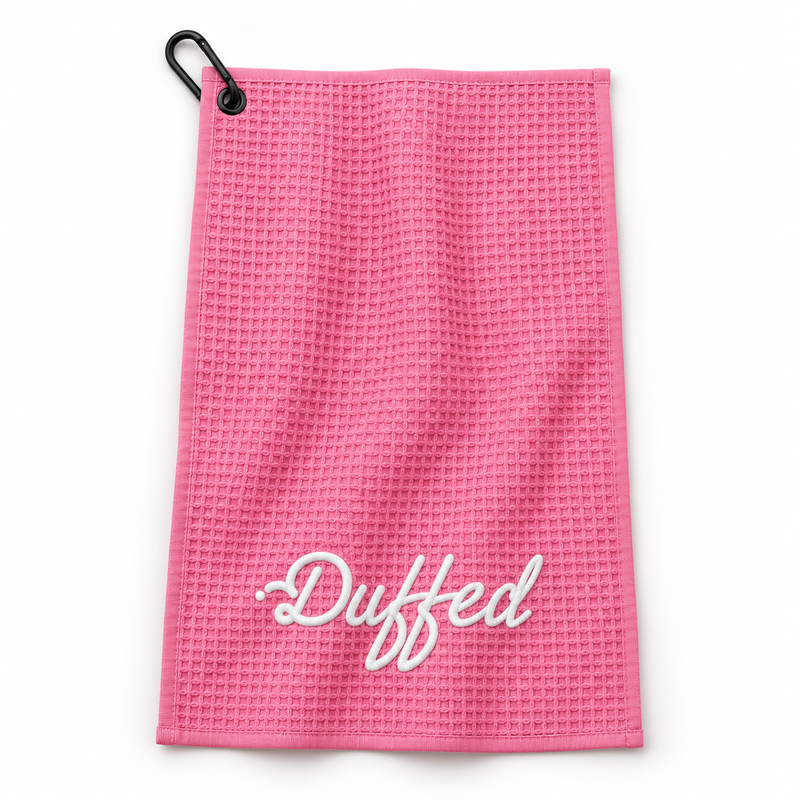 Duffed Golf Towel — Pink