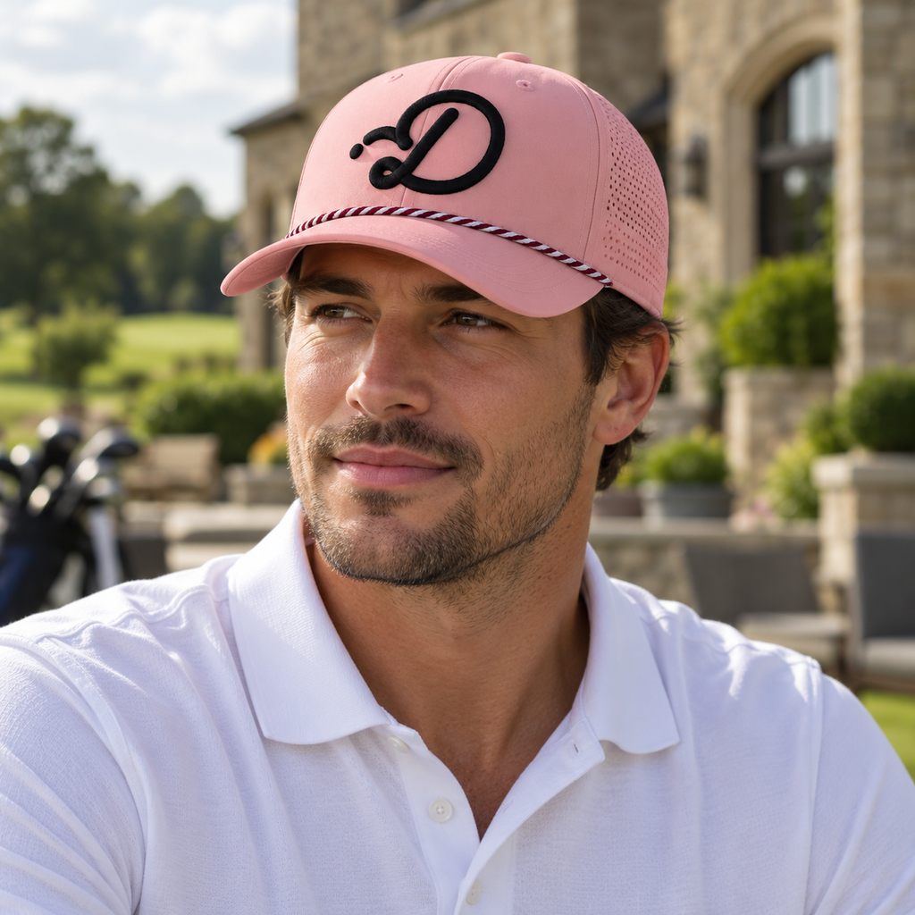 Duffed Rose D Rope Cap — male lifestyle portrait at the clubhouse