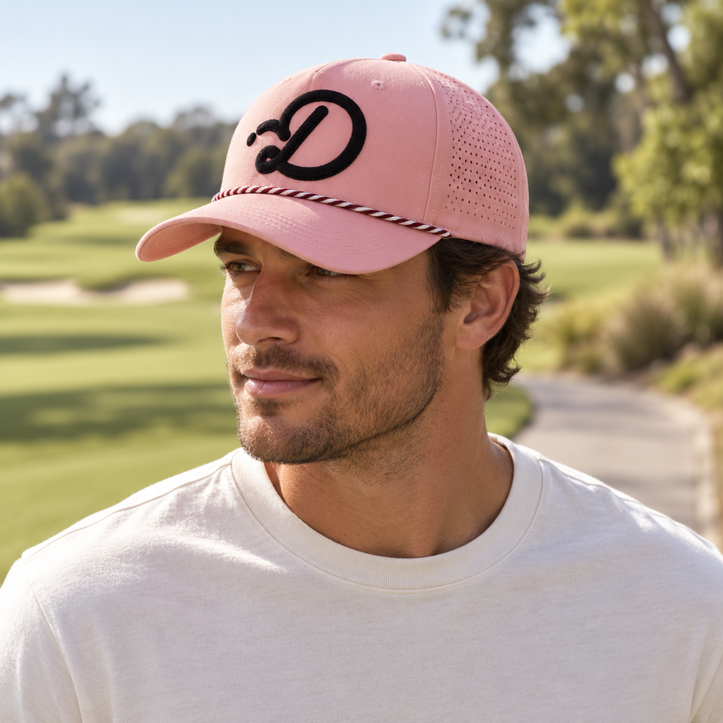 Duffed Rose D Rope Cap — male lifestyle portrait on the course
