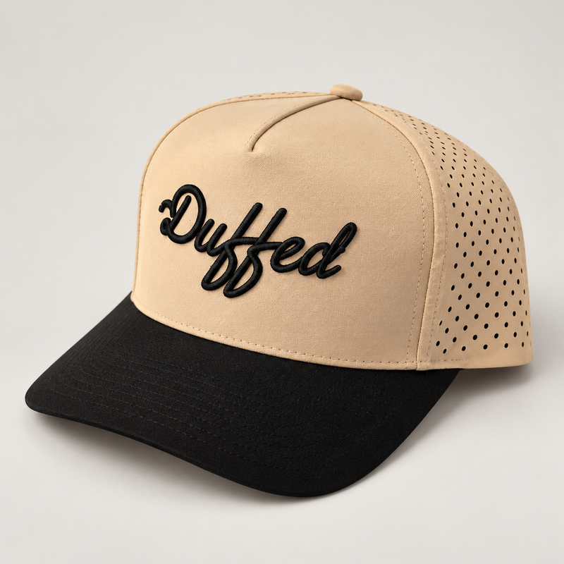 Duffed Sandstorm Script Cap — Sand / Black product