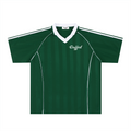 Duffed Shadow Stripe Collared Jersey — Dark Green with White — front product view