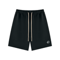 Duffed Unisex Drawstring Shorts — Black — front product view