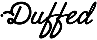 Duffed black script wordmark